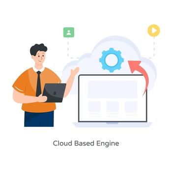 Cloud Based Engine vector