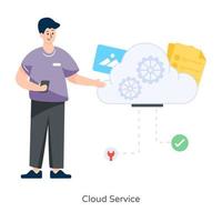 servicio y almacenamiento en la nube vector