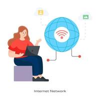 Wireless  Internet Network vector