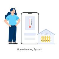 sistema de calefacción para el hogar vector