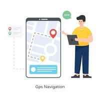 navegación gps móvil vector