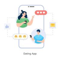 Romantic  Dating App vector