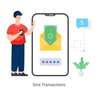 Sms Transactions and Banking vector