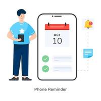 User  Phone Reminder vector