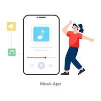 Mobile  Music App vector