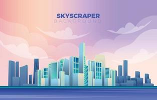 Modern Skyscrapers on the Horizon Background vector