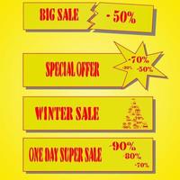 Set of sale tags and labels, template shopping labels. Blank, discount and price tags on paper. Special offer vector