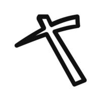 Black mine pickaxe thick line vector icon