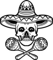 Cinco de mayo skull Sambrero Silhouette vector