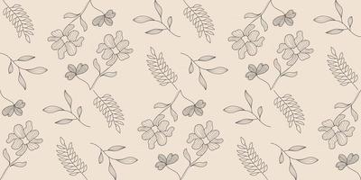 Cute floral, plant vector pattern. Elegant template for fashion prints, fabric, textile, wallpaper, wall art, invitation. Ready to use