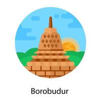 templo budista de borobudur vector