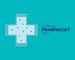 día mundial del farmacéutico en papel vector