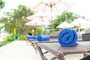 Close-up towel on beach chair - travel and vacation concept photo