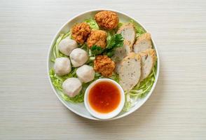 Boiled Fish Balls, Shrimp Balls and Chinese Fish Sausage photo