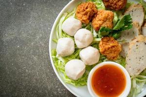 Boiled Fish Balls, Shrimp Balls and Chinese Fish Sausage photo