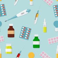 Medical Icons in Modern Flat Desigt Seamless Pattern Background vector