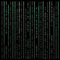 Black and White. Algorithm Binary Code with digits on background, encoding, decryptiondata code, matrix. Vector Illustration