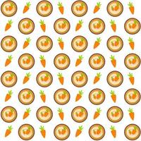 Sweet Cakes with Carrot Seamless Pattern Background Vector Illustration