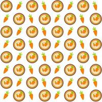 Sweet Cakes with Carrot Seamless Pattern Background Vector Illustration