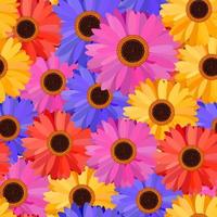 Gerbera Seamless Pattern Floral Background vector