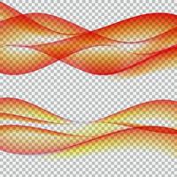 Abstract  Wave Set on Transparent Background. Vector Illustration