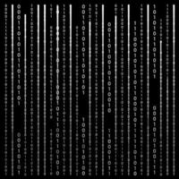 Black and White. Algorithm Binary Code with digits on background, encoding, decryptiondata code, matrix. Vector Illustration