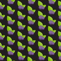 Blueberry Flat Seamless Pattern Background Icon Vector Illustration