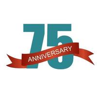 Seventy Five 75 Years Anniversary Label Sign for your Date vector