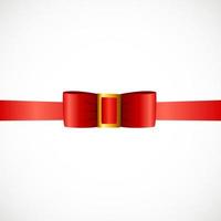 Gift Card with Red Ribbon and Bow. Vector illustration