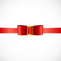 Gift Card with Red Ribbon and Bow. Vector illustration