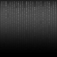 Black and White. Algorithm Binary Code with digits on background, encoding, decryptiondata code, matrix. Vector Illustration