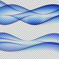 Abstract  Wave Set on Transparent Background. Vector Illustration