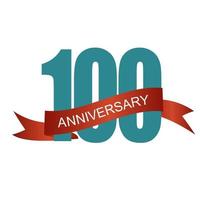 One Hundred 100 Years Anniversary Label Sign for your Date. Vector Illustration