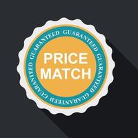 Price Match Quality Label Set in Flat Modern Design with Long Shadow. Vector Illustration