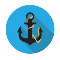 Flat Design Concept Anchor Vector Illustration With Long Shadow
