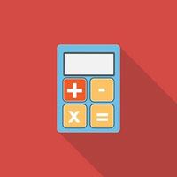 Calculator Flat Icon with Long Shadow, Vector Illustration