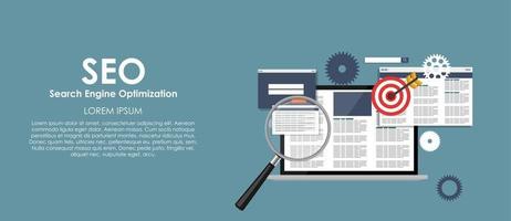 SEO Search Engine Optimazation Vector illustration. Flat computing background