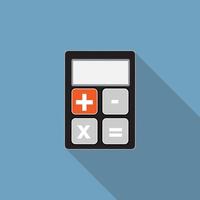 Calculator Flat Icon with Long Shadow, Vector Illustration