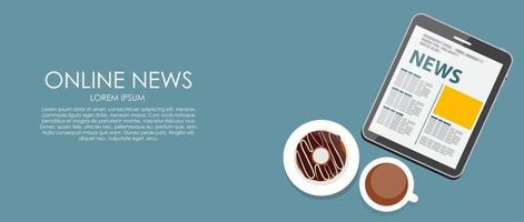 Online News Vector illustration. Flat computing background.