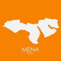Mena Region Map Vector Illustration