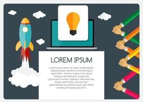 Resumen de antecedentes sobre el tema empresarial con un lugar vacío para el texto. nueva idea puesta en marcha concepto plano ilustración vectorial vector