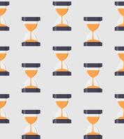 Hourglass, Sandglass Icon Seamless Pattern Background in Flat Style. Vector Illustration