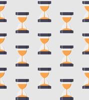 Hourglass, Sandglass Icon Seamless Pattern Background in Flat Style. Vector Illustration