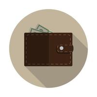 Flat Design Concept Wallet Vector Illustration With Long Shadow