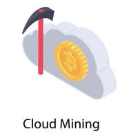 minería en la nube de bitcoin vector