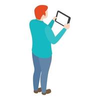 Man Using Tablet vector