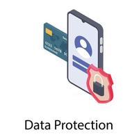 protección de datos online vector