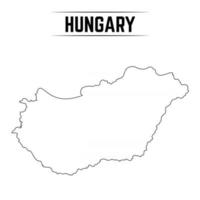 Outline Simple Map of Hungary vector