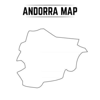 Outline Simple Map of Andorra