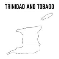 esquema simple mapa de trinidad y tobago vector